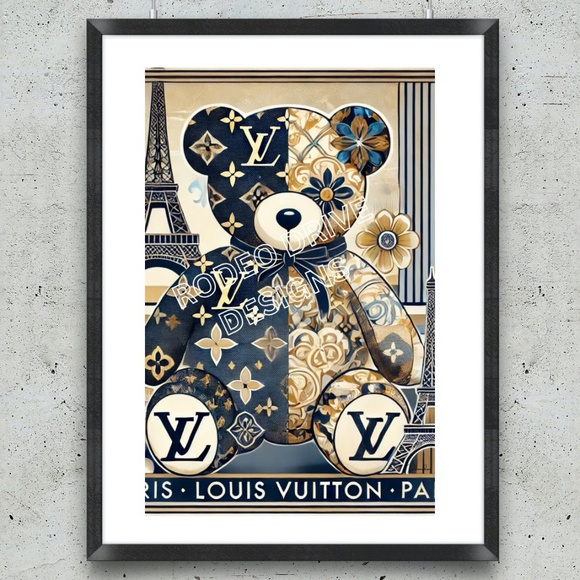 Louis Vuitton City Bear Series - Paris 11x17 Print by Rodeo Drive Designs - Picture 1 of 2